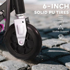 Powered Electric Scooter Ride-On, with Brakes, Adjustable Seat, Adjustable Handlebars, Pink
