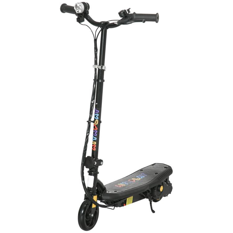 Foldable Electric Scooter, with LED Lights, for Ages 7-14 Years, Black