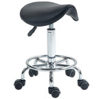 Salon Saddle Stool, Rolling Saddle Chair for Massage, Spa, Clinic, Beauty, Hairdressing and Tattoo, Black — view 12