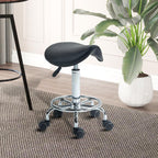 Salon Saddle Stool, Rolling Saddle Chair for Massage, Spa, Clinic, Beauty, Hairdressing and Tattoo, Black — view 4