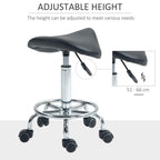 Salon Saddle Stool, Rolling Saddle Chair for Massage, Spa, Clinic, Beauty, Hairdressing and Tattoo, Black — view 6