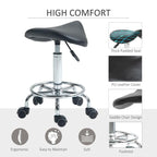 Salon Saddle Stool, Rolling Saddle Chair for Massage, Spa, Clinic, Beauty, Hairdressing and Tattoo, Black — view 7