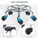 Salon Saddle Stool, Rolling Saddle Chair for Massage, Spa, Clinic, Beauty, Hairdressing and Tattoo, Black — view 8
