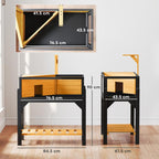 Wooden Tortoise House with Storage Shelf, Clear Observation Windows, Lamp Holder, Openable Top, Built-in Tray, Yellow — view 5