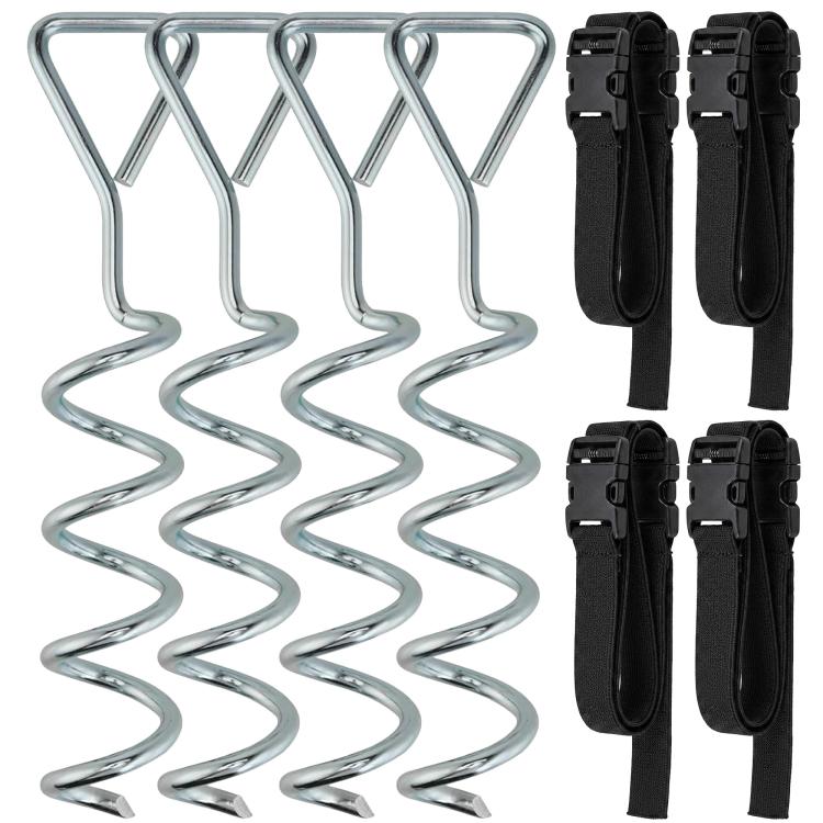 4Pcs Trampoline Anchor Kit, 32 cm Heavy Duty Steel Ground Anchors