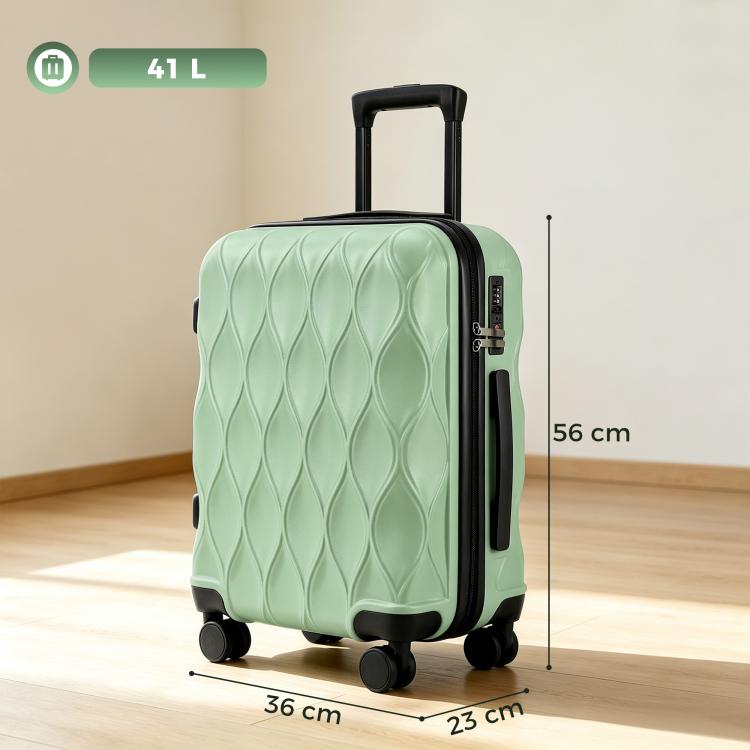 22Inch 56cm 41L Suitcase, ABS Hard Shell Carry On Luggage, Green