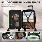 22Inch 56cm 41L Suitcase, ABS Hard Shell Carry On Luggage, Green
