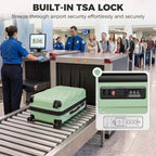 22Inch 56cm 41L Suitcase, ABS Hard Shell Carry On Luggage, Green