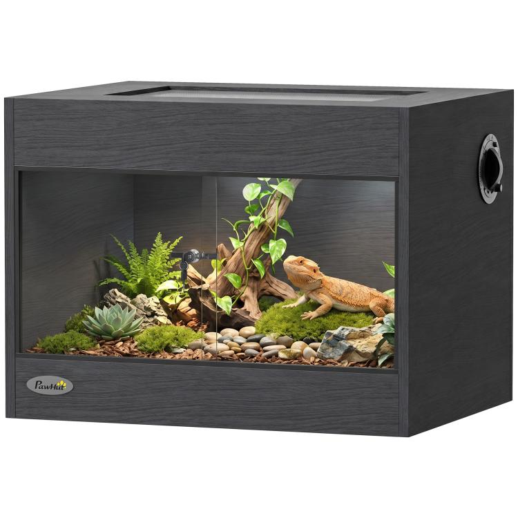 Reptile Terrarium High-Strength for Gecko 60 x 45 x 45 cm Black