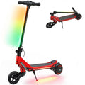 Electric Scooter for Kids, Foldable E Scooter for Age Age 6+ with LED Display, RGB lights, Up to 16km/h, Red