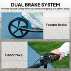 One-click Folding Kick Scooter for 14+ w/ Adjustable Handlebar, Push Scooter with Kickstand, Dual Brake System, Blue