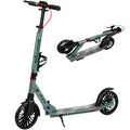 Foldable Kick Scooter with Height Adjustable Handlebar, One-click Folding Adult Scooters with 200 mm Big Wheels, Silver Tone