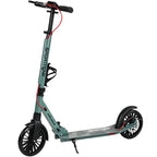 Foldable Kick Scooter with Height Adjustable Handlebar, One-click Folding Adult Scooters with 200 mm Big Wheels, Silver Tone