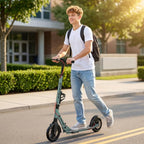 Foldable Kick Scooter with Height Adjustable Handlebar, One-click Folding Adult Scooters with 200 mm Big Wheels, Silver Tone