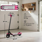 Electric Scooter for Kids, with LED Display, Pink