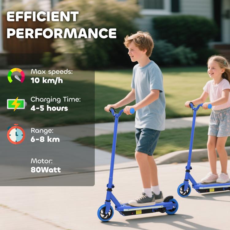 Electric Scooter for Kids 6-14 Years, with Colourful Lights, Blue