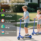 Electric Scooter for Kids 6-14 Years, with Colourful Lights, Blue