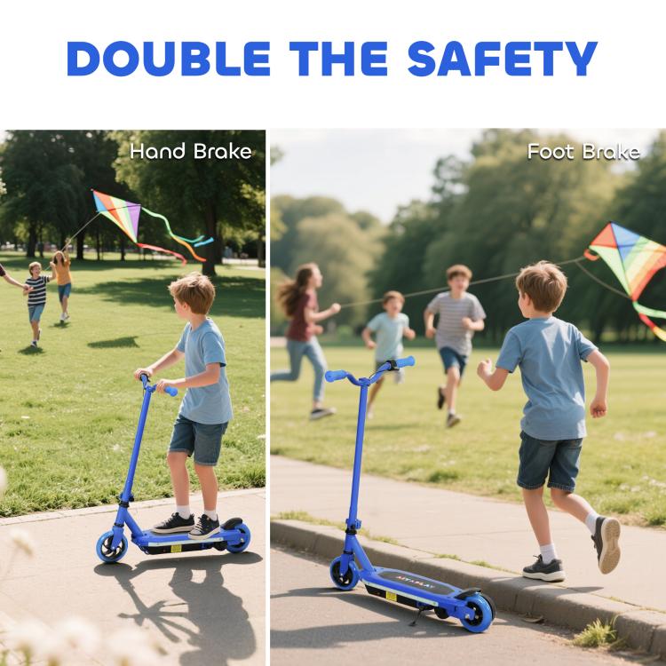 Electric Scooter for Kids 6-14 Years, with Colourful Lights, Blue