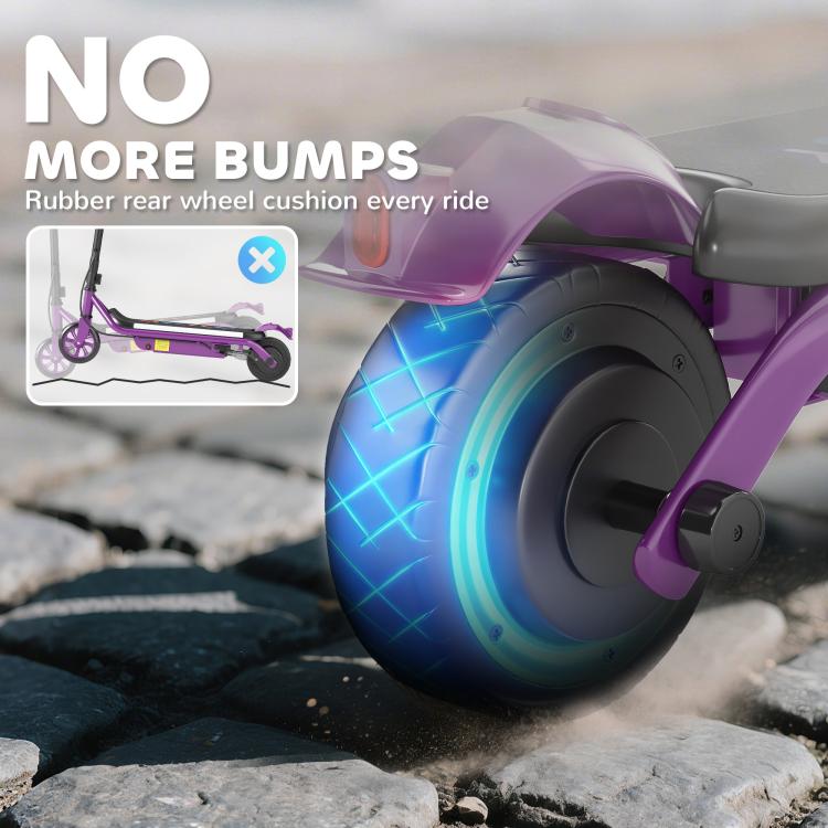 Electric Scooter for Kids Aged 6-14 Years, with Colourful Lights, Purple