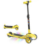 Three-Wheel Foldable Electric Scooter for Kids Aged 6-10 Years, Yellow
