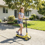 Three-Wheel Foldable Electric Scooter for Kids Aged 6-10 Years, Yellow