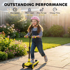 Three-Wheel Foldable Electric Scooter for Kids Aged 6-10 Years, Yellow
