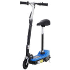 Powered Electric Scooter Ride-On, with Brakes, Adjustable Seat, Adjustable Handlebars, Blue