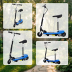Powered Electric Scooter Ride-On, with Brakes, Adjustable Seat, Adjustable Handlebars, Blue