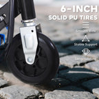 Powered Electric Scooter Ride-On, with Brakes, Adjustable Seat, Adjustable Handlebars, Blue