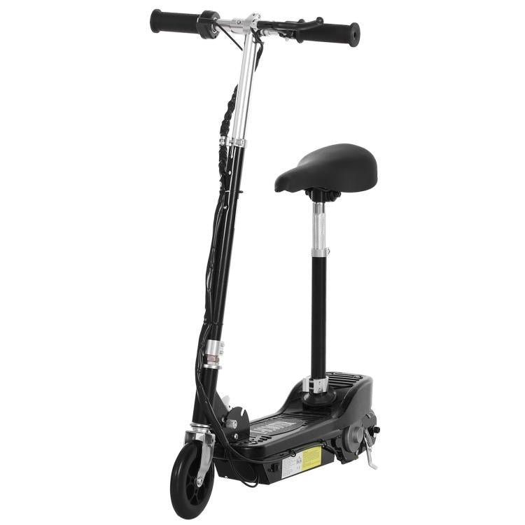 Powered Electric Scooter Ride-On, with Brakes, Adjustable Seat, Adjustable Handlebars, Black