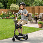 Powered Electric Scooter Ride-On, with Brakes, Adjustable Seat, Adjustable Handlebars, Black