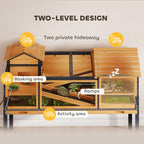 Wooden Tortoise House with Stand Legs, Clear Observation Windows, Ramps, Openable Top, Built-in Tray, Yellow — view 6