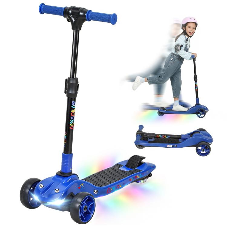 Three-Wheel Foldable Electric Scooter for Kids Aged 6-10 Years, Blue