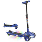Three-Wheel Foldable Electric Scooter for Kids Aged 6-10 Years, Blue