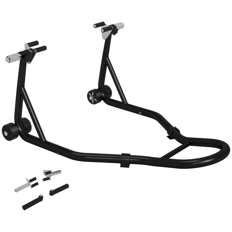 Front Motorcycle Stand with Non-Slip Mat, Adjustable Pin and Fork Adapters, 200 kg Capacity, for 18 inch, 17 inch, and 10 inch Tires