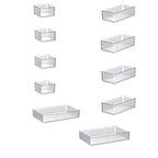 10X Drawer Organiser Set Clear Makeup Trays Plastic Desk Drawer Dividers Boxes