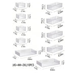 10X Drawer Organiser Set Clear Makeup Trays Plastic Desk Drawer Dividers Boxes
