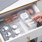 10X Drawer Organiser Set Clear Makeup Trays Plastic Desk Drawer Dividers Boxes