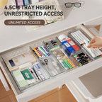 10X Drawer Organiser Set Clear Makeup Trays Plastic Desk Drawer Dividers Boxes