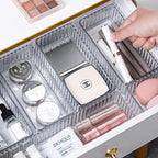 10X Drawer Organiser Set Clear Makeup Trays Plastic Desk Drawer Dividers Boxes
