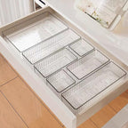 10X Drawer Organiser Set Clear Makeup Trays Plastic Desk Drawer Dividers Boxes