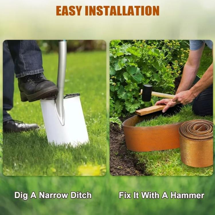 12M Flexible Metal Garden Border Lawn Edging Outdoor Grass Path Edge Roll L
