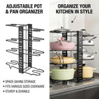 Adjustable Pan Organiser Pot Saucepan Kitchen Storage Rack Holder Sturdy Shelf