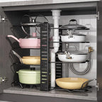 Adjustable Pan Organiser Pot Saucepan Kitchen Storage Rack Holder Sturdy Shelf