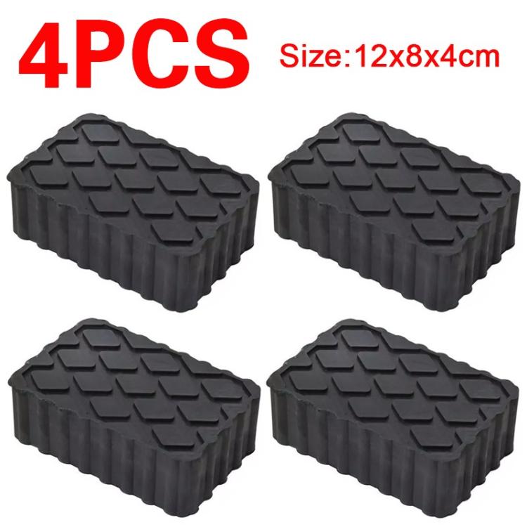 4X Ramp Jacking Rubber Blocks - Universal Scissor Car Lift Pads 120x80x40 mm