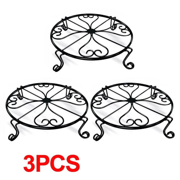 3pcs Indoor Metal Plant Stand Decorative Iron Flower Pot Holders Durable Steel~