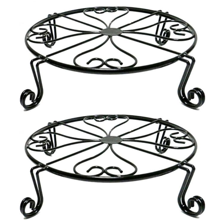 3pcs Indoor Metal Plant Stand Decorative Iron Flower Pot Holders Durable Steel~