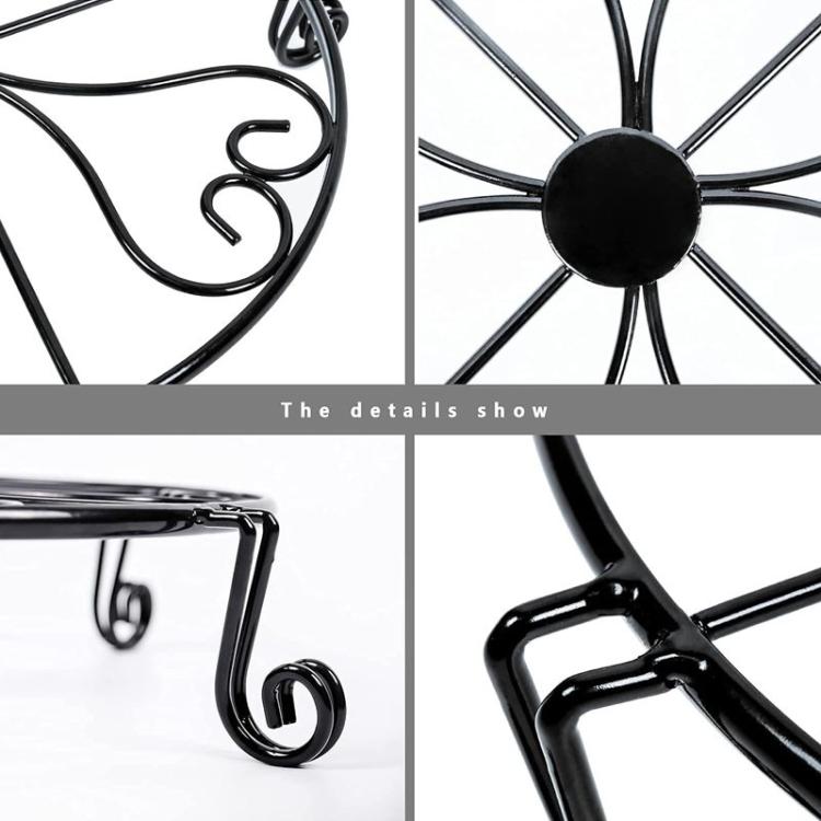 3pcs Indoor Metal Plant Stand Decorative Iron Flower Pot Holders Durable Steel~
