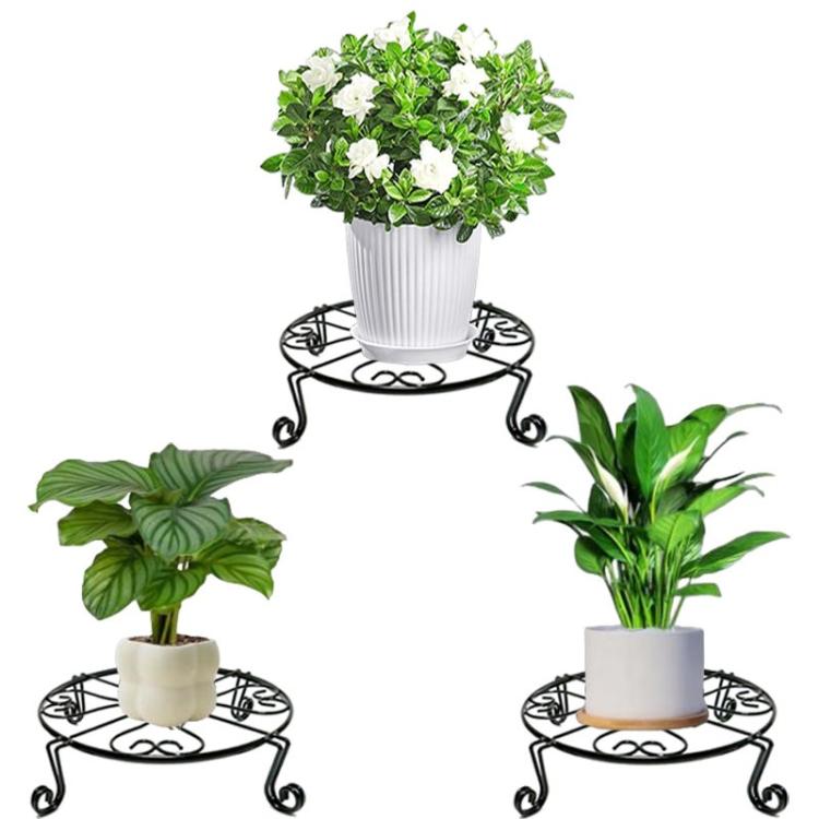 3pcs Indoor Metal Plant Stand Decorative Iron Flower Pot Holders Durable Steel~