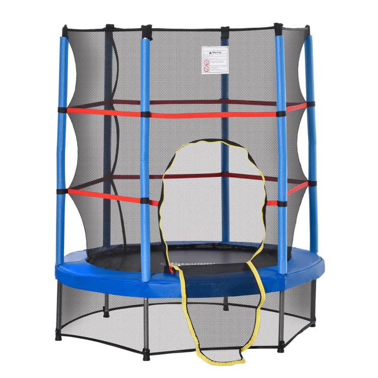 Φ5FT Kids Trampoline with Enclosure Net for Age 3 to 6 Years Blue
